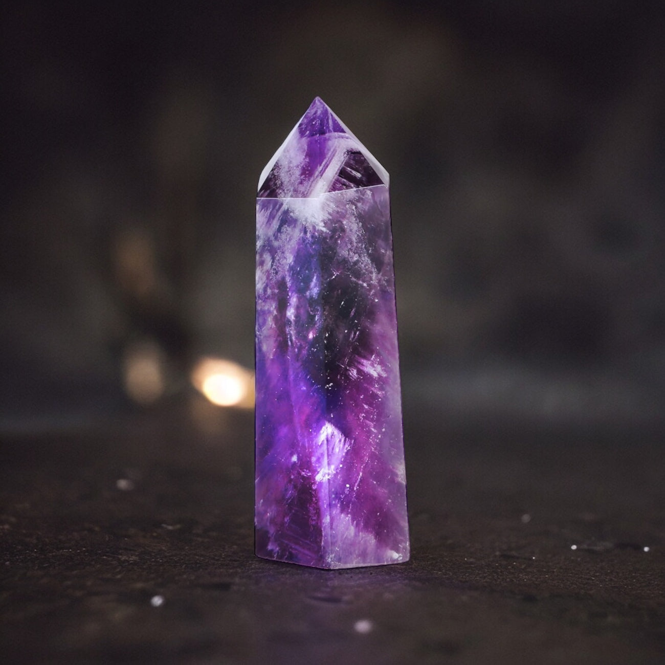 Natural Amethyst Tower Crystal Wand