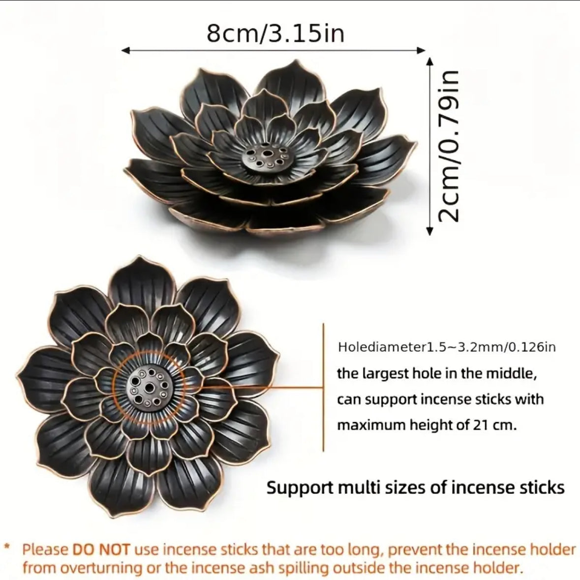 Brass Lotus Incense Holder