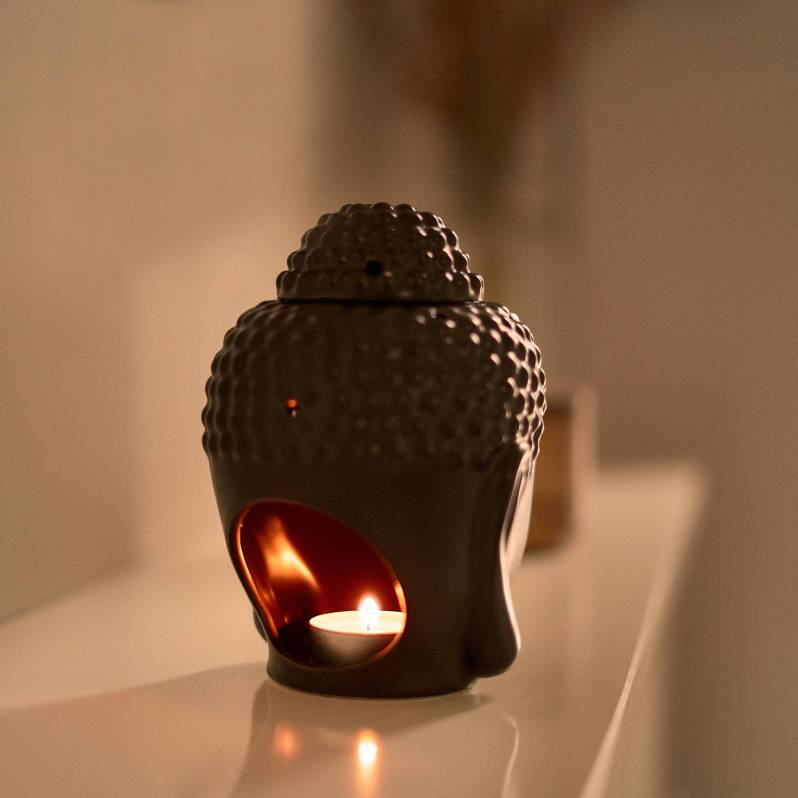 Black Buddha Head Wax Melt Burner