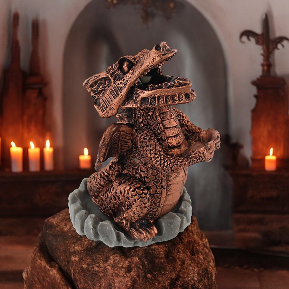 Red Dragon Incense Cone Holder