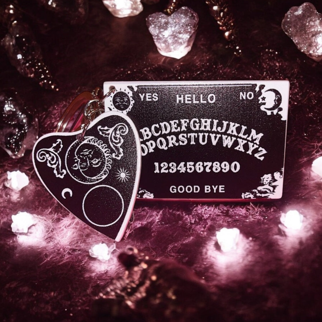 Ouija Board & Planchette Keychain