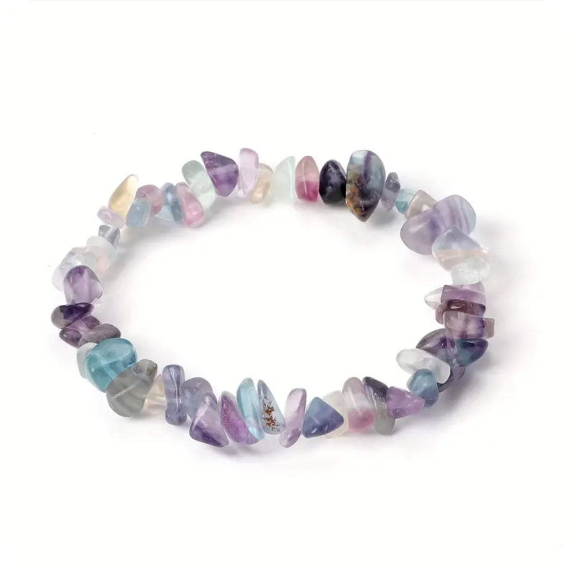 Natural Fluorite Gemstone Chip Bracelet