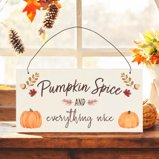 Pumpkin Spice Hanging Autumn Sign