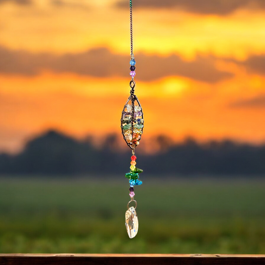 Natural Gemstone Chakra Tree of Life Sun Catcher