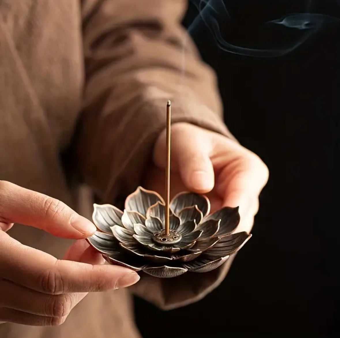 Brass Lotus Incense Holder