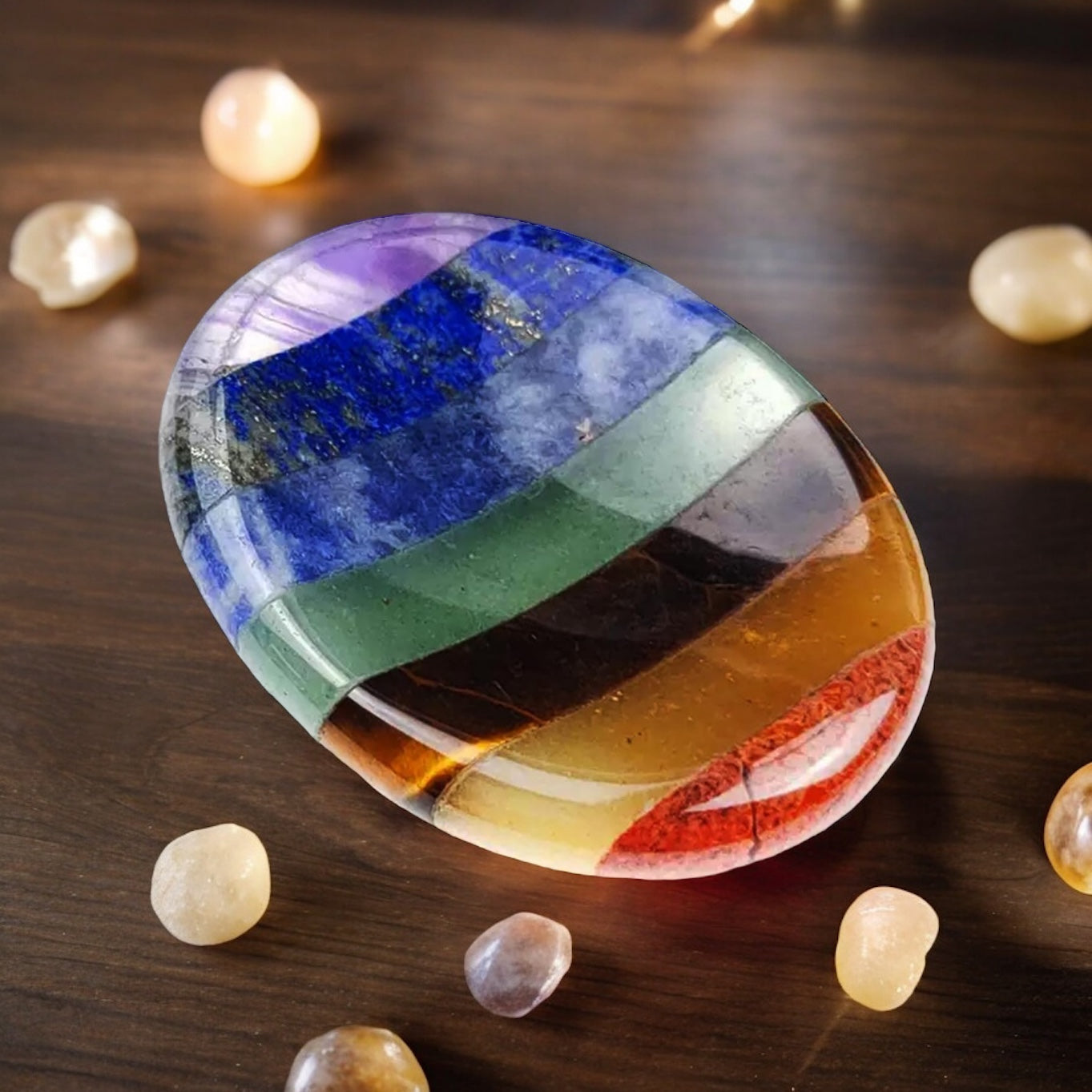 Seven Gemstone Worry Stone