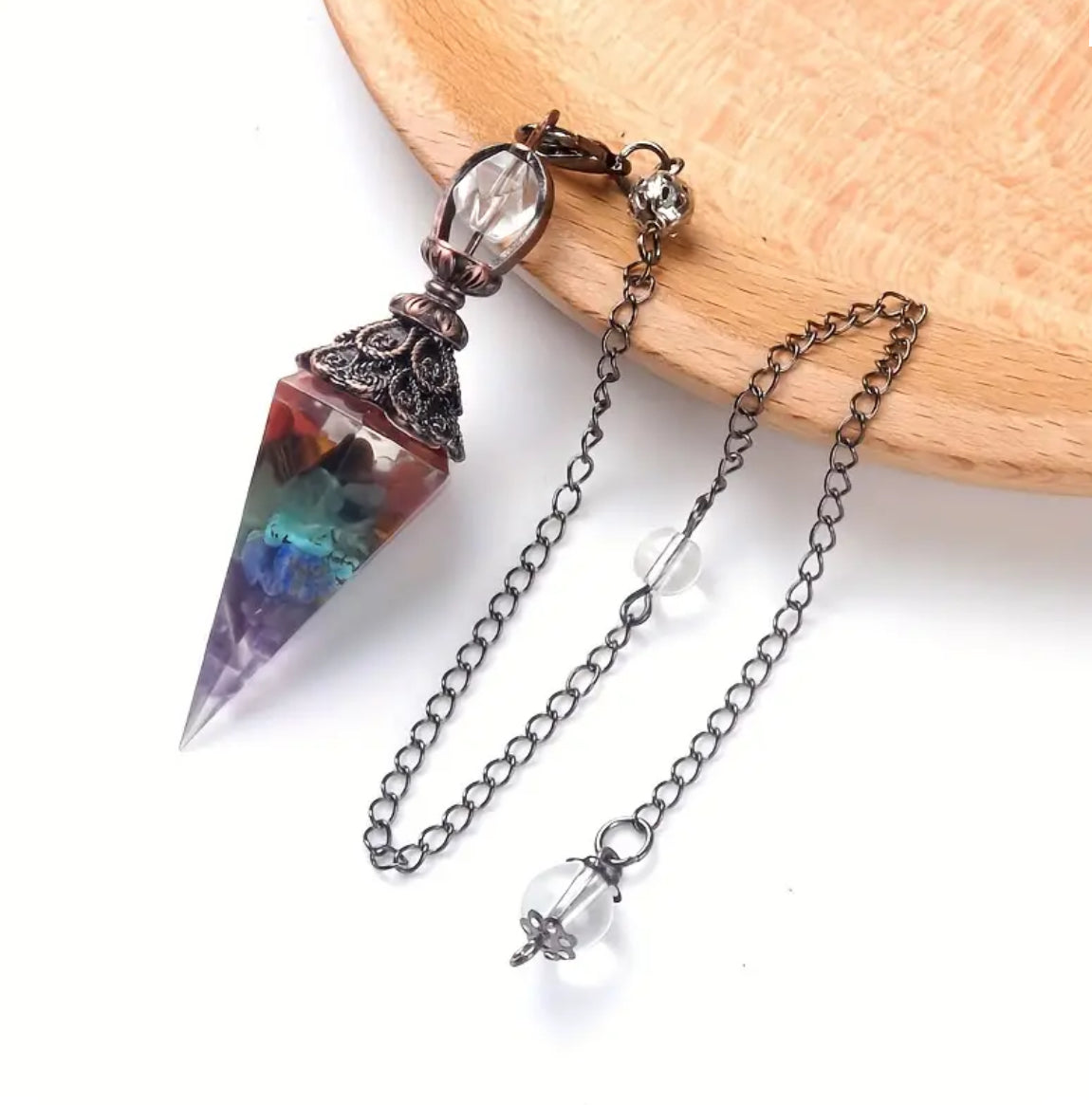 Chakra 7 Crystal Gemstone Pendulum