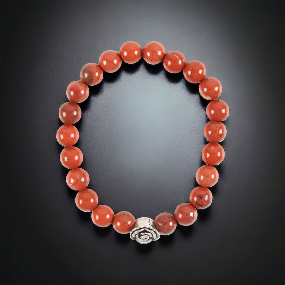 Rose Red Jasper Beaded Bracelet