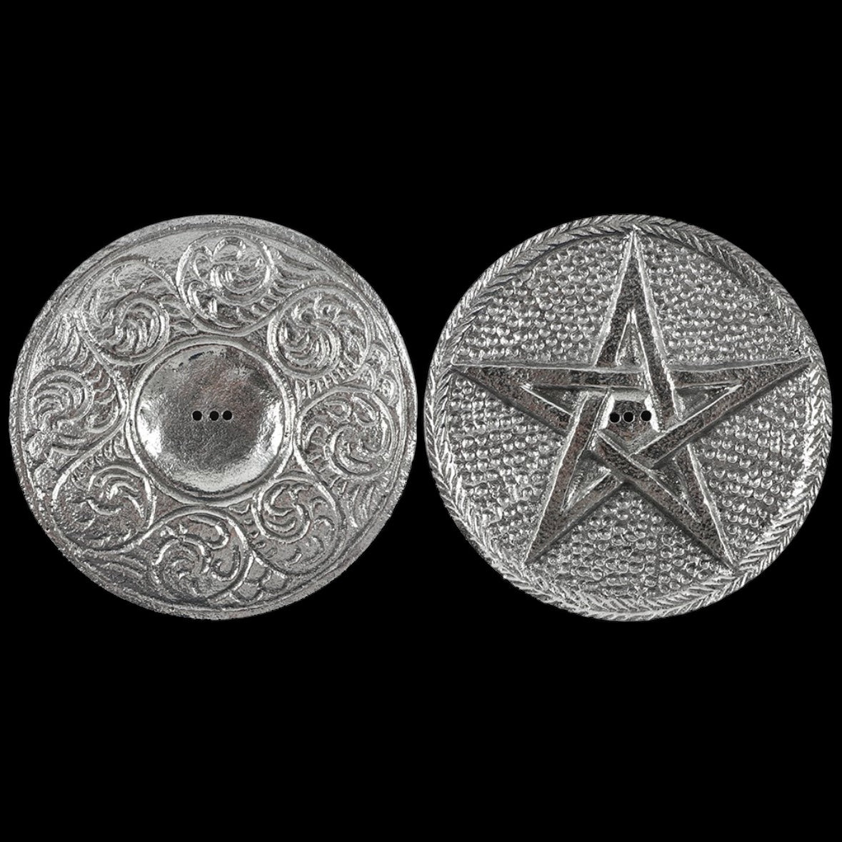 10cm Silver Pentagram Incense Holder