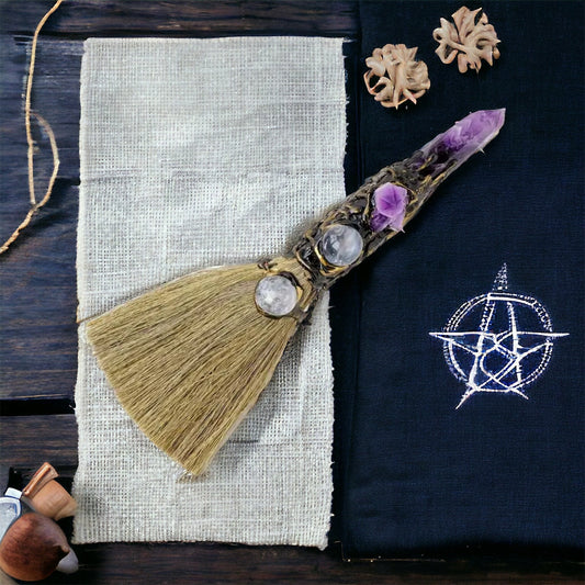 Natural Amethyst Crystal Point Wand - Alter Supplies